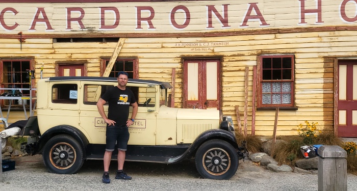 Alan Greig outside the world-famous Cardrona Hotel