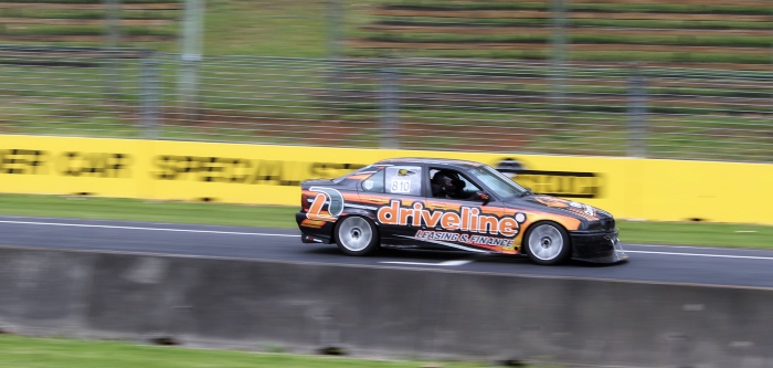 Alan Greig at speed down Pukekohe's pit straight