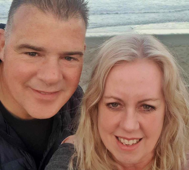 David Yardley and Debbie at the beach.