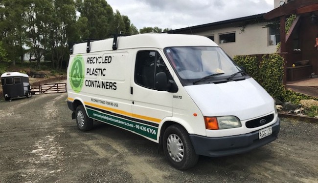 Recycled Plastic Containers' old Ford Transit van.